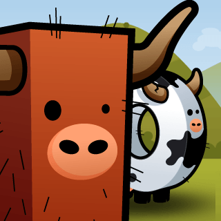 The original abitofcode Highland cow and black-and-white cow artwork.